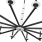 Z-Lite Kaden 12-Light Candelabra Bulb Base Matte Black Steel Frame Stone Alabaster Chandelier