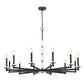 Z-Lite Kaden 12-Light Candelabra Bulb Base Matte Black Steel Frame Stone Alabaster Chandelier