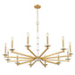 Z-Lite Kaden 12-Light Candelabra Bulb Base Modern Gold Steel Frame Stone Alabaster Chandelier