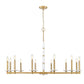Z-Lite Kaden 12-Light Candelabra Bulb Base Modern Gold Steel Frame Stone Alabaster Chandelier
