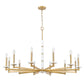 Z-Lite Kaden 12-Light Candelabra Bulb Base Modern Gold Steel Frame Stone Alabaster Chandelier