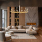 Z-Lite Kaden 12-Light Candelabra Bulb Base Modern Gold Steel Frame Stone Alabaster Chandelier