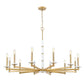 Z-Lite Kaden 12-Light Candelabra Bulb Base Modern Gold Steel Frame Stone Alabaster Chandelier