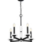 Z-Lite Kaden 5-Light Candelabra Bulb Base Matte Black Steel Frame Stone Alabaster Chandelier