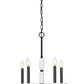 Z-Lite Kaden 5-Light Candelabra Bulb Base Matte Black Steel Frame Stone Alabaster Chandelier