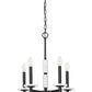 Z-Lite Kaden 5-Light Candelabra Bulb Base Matte Black Steel Frame Stone Alabaster Chandelier
