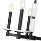 Z-Lite Kaden 5-Light Candelabra Bulb Base Matte Black Steel Frame Stone Alabaster Chandelier
