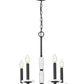 Z-Lite Kaden 5-Light Candelabra Bulb Base Matte Black Steel Frame Stone Alabaster Chandelier