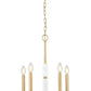 Z-Lite Kaden 5-Light Candelabra Bulb Base Modern Gold Steel Frame Stone Alabaster Chandelier
