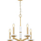 Z-Lite Kaden 5-Light Candelabra Bulb Base Modern Gold Steel Frame Stone Alabaster Chandelier