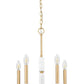 Z-Lite Kaden 5-Light Candelabra Bulb Base Modern Gold Steel Frame Stone Alabaster Chandelier