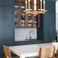 Z-Lite Kaden 5-Light Candelabra Bulb Base Modern Gold Steel Frame Stone Alabaster Chandelier