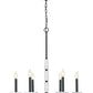 Z-Lite Kaden 6-Light Candelabra Bulb Base Matte Black Steel Frame Stone Alabaster Chandelier
