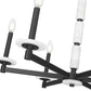 Z-Lite Kaden 6-Light Candelabra Bulb Base Matte Black Steel Frame Stone Alabaster Chandelier