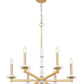 Z-Lite Kaden 6-Light Candelabra Bulb Base Modern Gold Steel Frame Stone Alabaster Chandelier