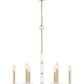 Z-Lite Kaden 6-Light Candelabra Bulb Base Modern Gold Steel Frame Stone Alabaster Chandelier