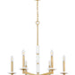 Z-Lite Kaden 6-Light Candelabra Bulb Base Modern Gold Steel Frame Stone Alabaster Chandelier