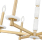 Z-Lite Kaden 6-Light Candelabra Bulb Base Modern Gold Steel Frame Stone Alabaster Chandelier