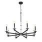 Z-Lite Kaden 8-Light Candelabra Bulb Base Matte Black Steel Frame Stone Alabaster Chandelier