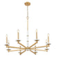 Z-Lite Kaden 8-Light Candelabra Bulb Base Modern Gold Steel Frame Stone Alabaster Chandelier