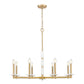 Z-Lite Kaden 8-Light Candelabra Bulb Base Modern Gold Steel Frame Stone Alabaster Chandelier
