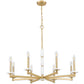 Z-Lite Kaden 8-Light Candelabra Bulb Base Modern Gold Steel Frame Stone Alabaster Chandelier