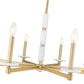 Z-Lite Kaden 8-Light Candelabra Bulb Base Modern Gold Steel Frame Stone Alabaster Chandelier