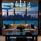 Z-Lite Kaden 8-Light Candelabra Bulb Base Modern Gold Steel Frame Stone Alabaster Chandelier