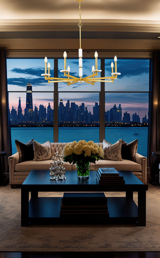 Z-Lite Kaden 8-Light Candelabra Bulb Base Modern Gold Steel Frame Stone Alabaster Chandelier