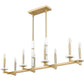 Z-Lite Kaden 8-Light Candelabra Bulb Base Modern Gold Steel Frame Stone Alabaster Linear Chandelier