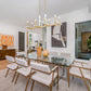 Z-Lite Kaden 8-Light Candelabra Bulb Base Modern Gold Steel Frame Stone Alabaster Linear Chandelier