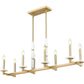 Z-Lite Kaden 8-Light Candelabra Bulb Base Modern Gold Steel Frame Stone Alabaster Linear Chandelier