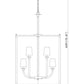 Z-Lite Katerina 28" 9-Light Candelabra Base Rubbed Brass Steel and Glass White Fabric Shade Chandelier