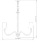 Z-Lite Katerina 32" 6-Light Candelabra Base Brushed Nickel Steel and Glass White Fabric Shade Chandelier