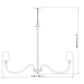Z-Lite Katerina 46" 8-Light Candelabra Base Brushed Nickel Steel and Glass White Fabric Shade Chandelier