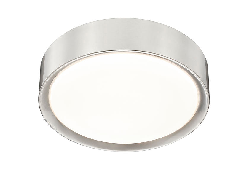 Z-Lite Kawan 12" 1-Light LED Brushed Nickel Flush Mount Lighting With Frosted Acrylic Shade