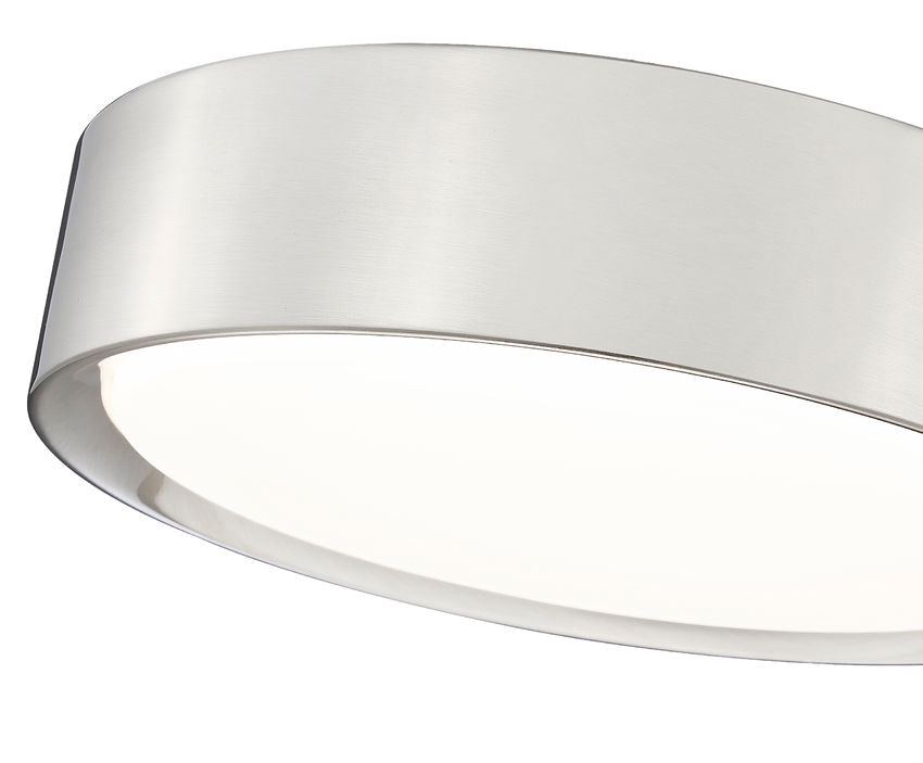 Z-Lite Kawan 12" 1-Light LED Brushed Nickel Flush Mount Lighting With Frosted Acrylic Shade