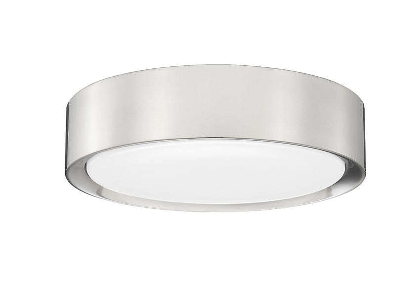 Z-Lite Kawan 12" 1-Light LED Brushed Nickel Flush Mount Lighting With Frosted Acrylic Shade