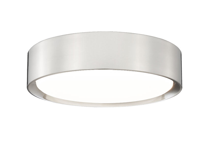 Z-Lite Kawan 12" 1-Light LED Brushed Nickel Flush Mount Lighting With Frosted Acrylic Shade