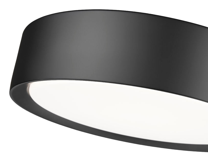 Z-Lite Kawan 12" 1-Light LED Matte Black Flush Mount Lighting With Frosted Acrylic Shade