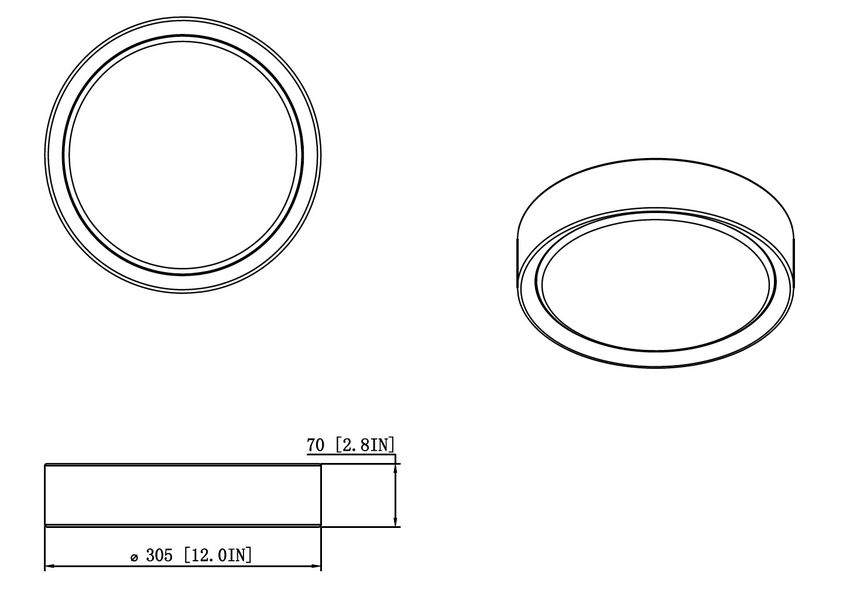 Z-Lite Kawan 12" 1-Light LED Matte Black Flush Mount Lighting With Frosted Acrylic Shade