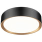 Z-Lite Kawan 12" 1-Light LED Matte Black and Modern Gold Flush Mount Lighting With Frosted Acrylic Shade