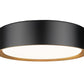 Z-Lite Kawan 12" 1-Light LED Matte Black and Modern Gold Flush Mount Lighting With Frosted Acrylic Shade