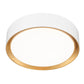 Z-Lite Kawan 12" 1-Light LED Matte White and Modern Gold Flush Mount Lighting With Frosted Acrylic Shade