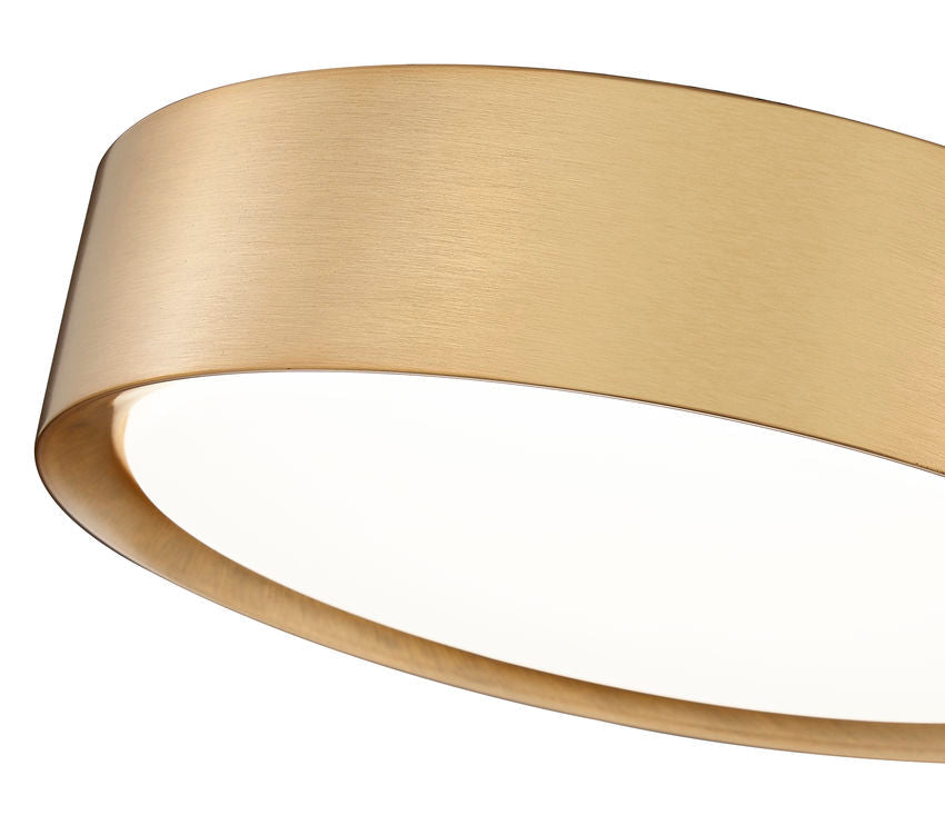 Z-Lite Kawan 12" 1-Light LED Modern Gold Flush Mount Lighting With Frosted Acrylic Shade