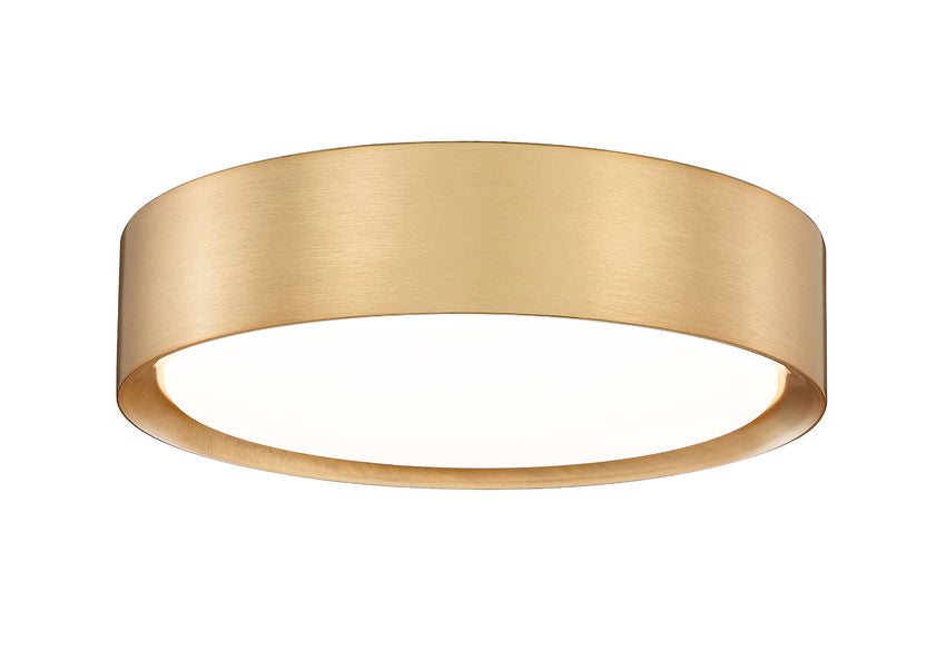 Z-Lite Kawan 12" 1-Light LED Modern Gold Flush Mount Lighting With Frosted Acrylic Shade