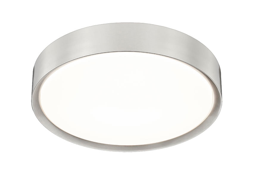 Z-Lite Kawan 16" 1-Light LED Brushed Nickel Flush Mount Lighting With Frosted Acrylic Shade