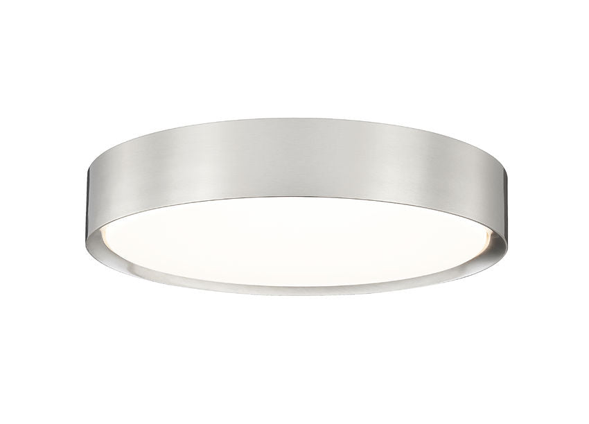 Z-Lite Kawan 16" 1-Light LED Brushed Nickel Flush Mount Lighting With Frosted Acrylic Shade