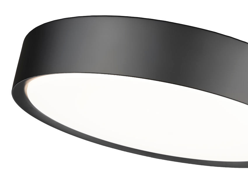 Z-Lite Kawan 16" 1-Light LED Matte Black Flush Mount Lighting With Frosted Acrylic Shade