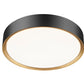 Z-Lite Kawan 16" 1-Light LED Matte Black and Modern Gold Flush Mount Lighting With Frosted Acrylic Shade